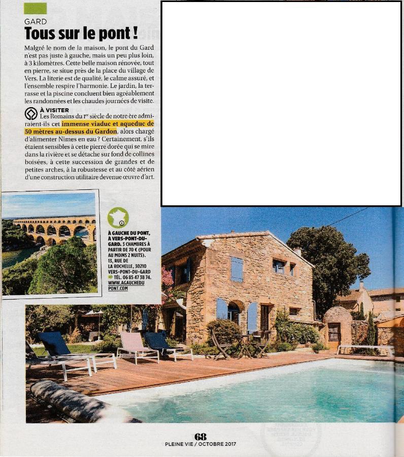A Gauche Du Pont Hotel Vers Pont du Gard Exterior foto